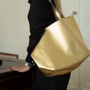 Cabas dorée mode ethique sacs et accessoires